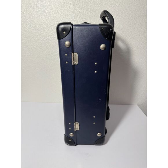 Globe-Trotter Vintage Suitcase Carry-on Navy Blue 2-Wheel Hard Case Luggage - Picture 3 of 11